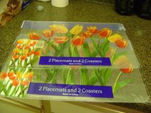 New "Tulip Design" Placemat Set w/Matching Coasters in Kingwood, Texas